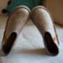 Personalised Handmade Felt And Leather Slippers, thumbnail 7 of 8