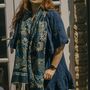 Ocean Blue Vintage Paisley Tassel Pashmina Scarf, thumbnail 1 of 2
