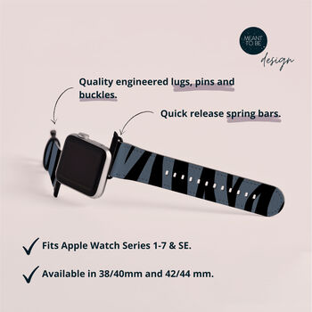 Blue Zebra Vegan Leather Apple Watch Band, 4 of 6
