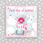 First Day At School Card Cake Theme Blue/Pink, thumbnail 2 of 3