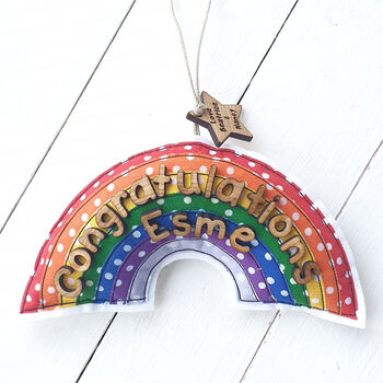 Personalised Handmade Hug Rainbow Token Gift, 3 of 4