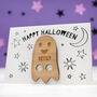 Personalised Ghost Finger Puppet And Colour In Card, thumbnail 1 of 4