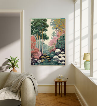 Japanese Vintage Forest Art Print, 4 of 4