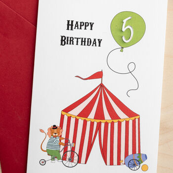 Personalised Circus Birthday Card With 3D Age, 3 of 4