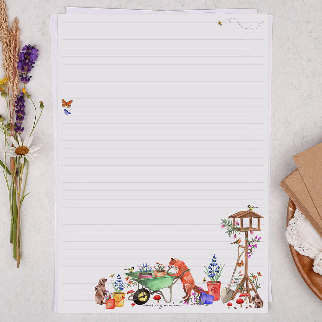 A4 Woodland Fox Letter Writing Paper, 1 of 4