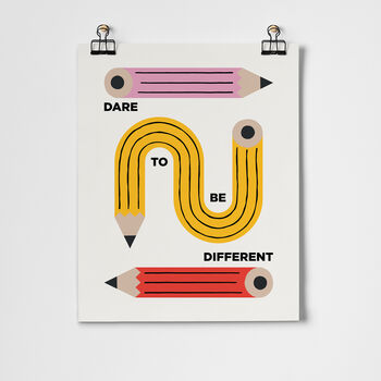 Dare To Be Different Pencil Art Print, 2 of 5