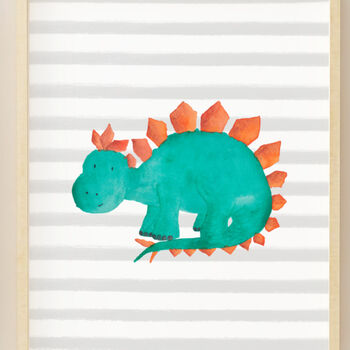 Dinosaurs Art Prints Set For Dinosaur Themed Nursery, 3 of 4