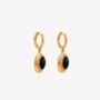 Enso Black Onyx And Molten Gold Drop Huggies, thumbnail 3 of 5