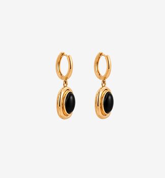 Enso Black Onyx And Molten Gold Drop Huggies, 3 of 5