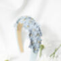 Blue Flower Embellished Headband With Gems, thumbnail 4 of 6