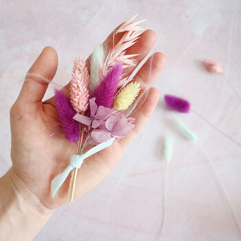 ‘Vegas’ Bright Dried Flower Buttonhole Corsage, 2 of 4