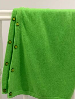 Neon Green 100% Cashmere Multi Ways Button Poncho Shawl Gift Boxed, 5 of 8