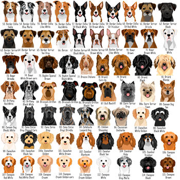 Premium Dog Breed Realistic Illustrations Heart ID Tag, 6 of 11