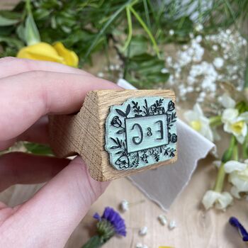 Monogram Rubber Stamp – Flower Meadow, 2 of 7
