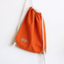 Burnt Orange Drawstring Bag, thumbnail 4 of 5