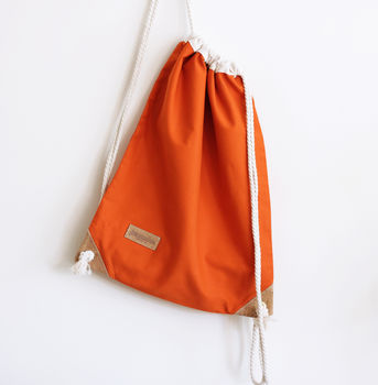Burnt Orange Drawstring Bag, 4 of 5