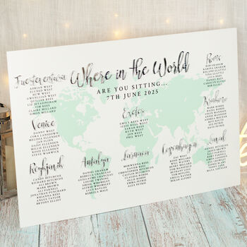 Where In The World Wedding Table Seating Plan, 5 of 11
