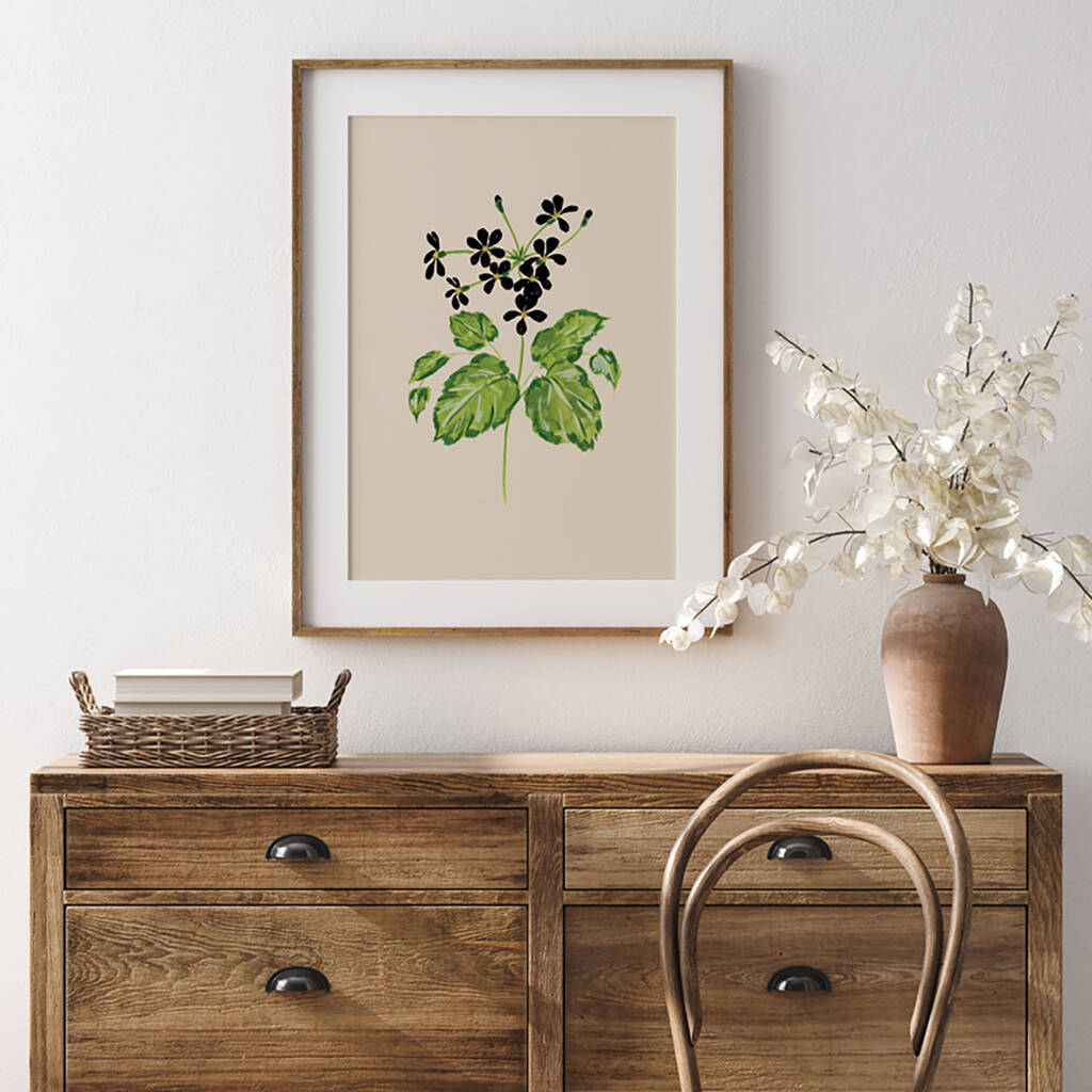 Black Wildflower Art Print By Ellie Mae Designs