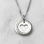 Double Disc Sterling Silver Heart Necklace Personalised For Valentines, thumbnail 1 of 3