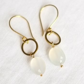 Gold Plated Circle And Gemstone Earrings, 9 of 12