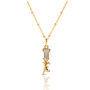 Gold Plated I Initial Necklace With Mother Of Pearl, thumbnail 1 of 6