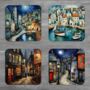 Enchanted Vistas Set Of Four Pu Leather Coasters, thumbnail 1 of 8