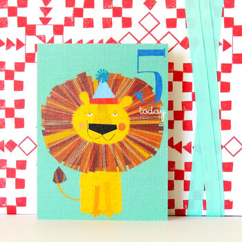 Mini Lion 5th Birthday Card, 3 of 4