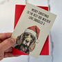 Santa Cocker Spaniel Dog Personalised Christmas Card, thumbnail 2 of 2