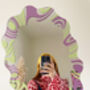 Wavy Mirror Lilac And Pastel Lime, thumbnail 6 of 7