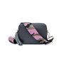 Dark Grey Leather Crossbody Bag And Pink Camo Strap, thumbnail 1 of 9