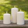 Trio Of Realistic Flame Outdoor LED Candles, thumbnail 1 of 1