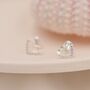Sterling Silver Small Pair Of Open Heart Earrings, thumbnail 3 of 9