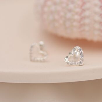 Sterling Silver Small Pair Of Open Heart Earrings, 3 of 9