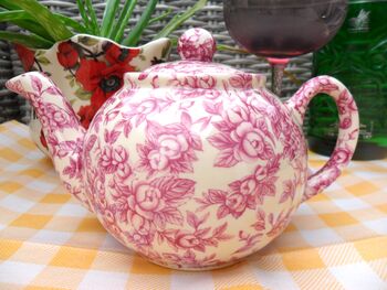 Two Cup Tespot In Pink Blossom Chintz Design, 2 of 9
