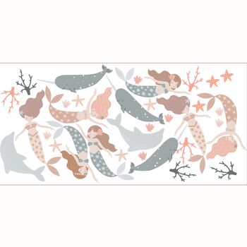 Mermaid And Dolphin Fabric Wall Stickers, 2 of 5