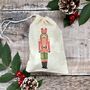 Set Of Six Small Nutcracker Themed Cotton Bags, thumbnail 1 of 2