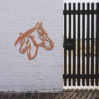 Rusted Metal Horses Horse Wall Art Decor, 6 of 10