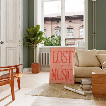 Colourful Bold Lost In Music Wall Art Print, 6 of 9