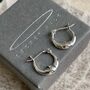 Sterling Silver Crescent Moon Face Hoops, thumbnail 4 of 9