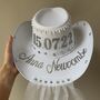 Personalised Bride To Be White Cowboy Hat With Veil, thumbnail 9 of 9