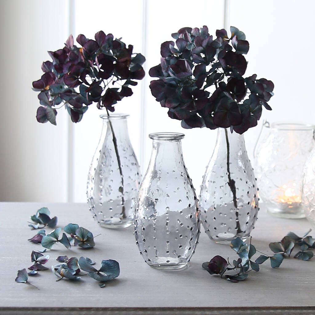 Grey Hobnail Glass Bottle By Clem & Co