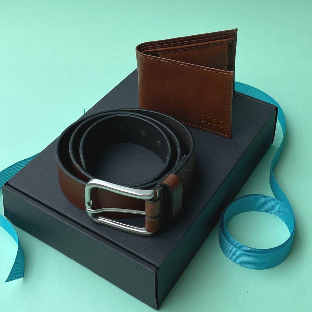 Personalised Leather Belt And Wallet Gift Set, 1 of 7