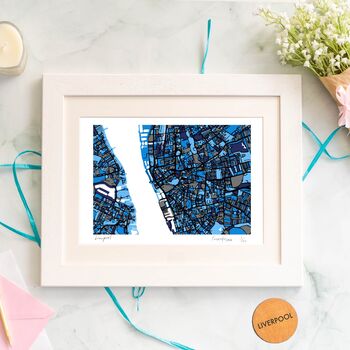 Personalised Liverpool Map Print Gift | Hand Drawn City Wall Art, 4 of 8