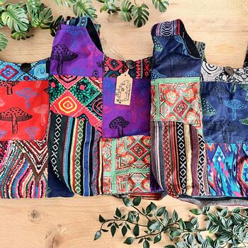 Bohemian Patchwork Shoulder Bag Mushroom Print, 3 of 11