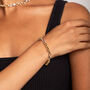 Mixed Metal Rolo Chain Bracelet In 18 K Gold And Rhodium Plated Sterling Silver, thumbnail 2 of 7