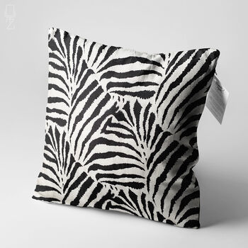 Black And White Deco Pillow Cover With Zebra Pattern, 3 of 7