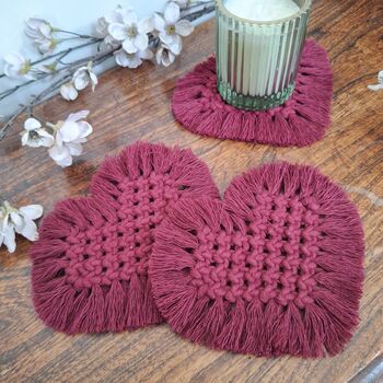 Heart Drink Macrame Coaster Set, 5 of 7