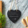 Loft Collection 'If I Have To Stir It, It's Homemade' Slate Hanging Heart Decoration | Homeware | Home Decor, thumbnail 1 of 2