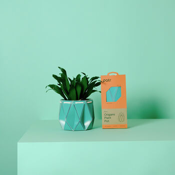 Origami Self Watering Eco Plant Pot: 11cm | Aqua, 2 of 5