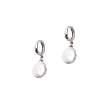 Treated Freshwater Cultured Baroque Pearl Hoop Earrings, 4 of 5